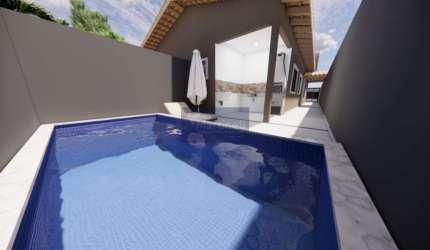 Casa à venda em Suarão, Itanhaém-SP: 2 quartos, 1 suíte, 2 salas, 1 vaga, 63,83m² de área. Confira!