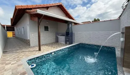 Casa à venda em Mongaguá-SP, Jardim Praia Grande: 2 quartos, 1 suíte, 2 vagas, 84,60m² de área.