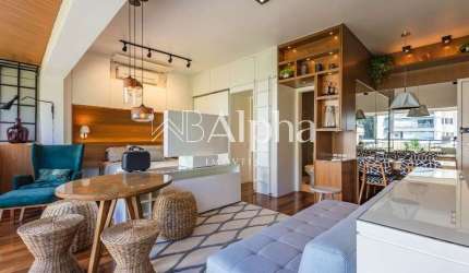 Studio mobiliado para locação no Condomínio Trix Tamboré Housing no Tamboré - SP