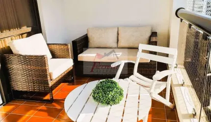 Apartamento com 1 dormitório à  150 metros da praia de Pitangueiras, Guarujá SP