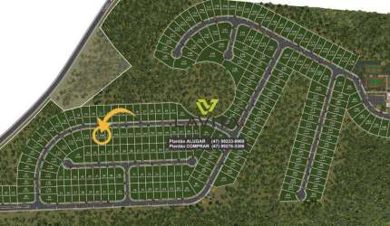 Terreno á venda com 359,37m², Lote 108 - no Condomínio Fechado Paysage Privilege - Bairro Ponta Aguda - Blumenau SC | La Vita Imóveis