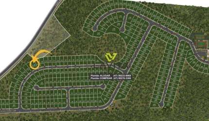 Terreno á venda com 386m² no Condomínio Fechado Paysage Privilege - Bairro Ponta Aguda - Blumenau SC
