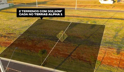 TERRENO NO TERRAS ALPHA 1 COM POSSIBILIDADE DE ÁREA TOTAL DE 605 m²