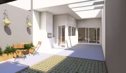 Geminado planta baixa com 5m de abertura e 3 quartos.