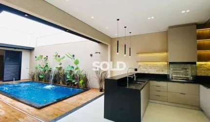 Casa com 3 dormitórios sendo 1 suíte, piscina aquecida. 250m² de terreno,  à venda por R$ 1.250.000,00 - Residencial Tellini - Franca/SP