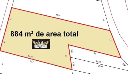 Terreno Residencial para Comprar, 884m² - Jardim Santo Antônio, Santo André/SP.