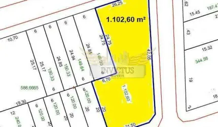 Terreno de Esquina Residencial para Comprar, 1.102m² - Vila América, Santo André/SP.