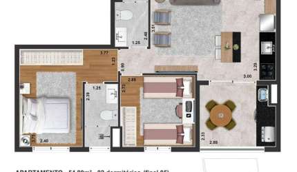 Apartamento com 2 dormitórios à venda, 54 m² por R$ 450.098,00 - Centro - Diadema/SP