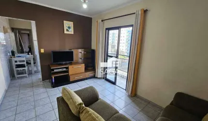 Frente rua! Apartamento com 1 dormitório à venda, 50 m² por R$ 280.000 - Vila Guilhermina - Praia Grande/SP