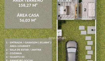 Casa com 2 dormitórios à venda, 56 m² por R$ 310.000,00 - Arvoredo - Pinheiral/RJ