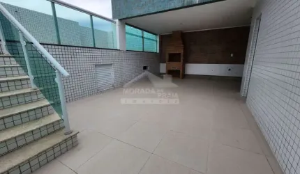 Cobertura DUPLEX e SENSACIONAL de FRENTE AO MAR na Vila Guilhermina, 4 suítes, só emPraia Grande.