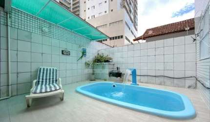 Sobrado Geminado com PISCINA no Canto do Forte, 3 dormitórios, confira em Praia Grande - SP.