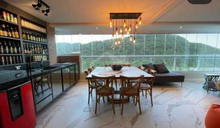 Apartamento MOBILIADO de Alto Padrão no FORTE, 3 dormitórios, 3 vagas, lazer, só em Praia Grande.