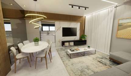 Apartamento a venda na Pedra Branca com 110 m², projeto de interiores pronto, 3 quartos e 1 suíte