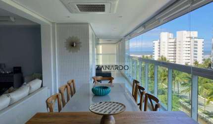 Apartamento vista mar, pé na grama, 3 suítes à venda, 127 m² - Riviera de São Lourenço - Bertioga/SP