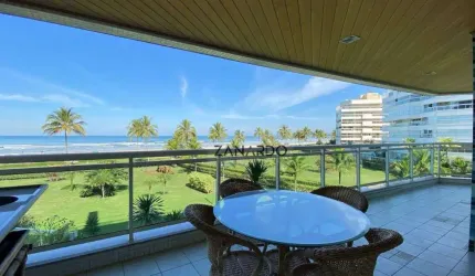 Apartamento Pé na Areia 5 dormitórios à venda, 197 m² por R$ 6.920.000 - Riviera de São Lourenço - Bertioga/SP