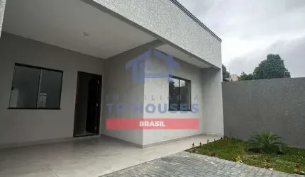 Linda Casa NOVA com 2 dormitórios à venda, bairro Estação, Araucária, PR por R$500mil.