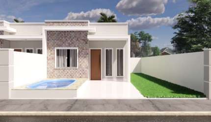 CASA 60M², NOVA DE ESQUINA COM PISCINA DA FINANCIAMENTO A 330 MIL, NO PRIMAVERA, ENTRE PRAIA DO PORTO E PRAIA DE ITAPOÃ.