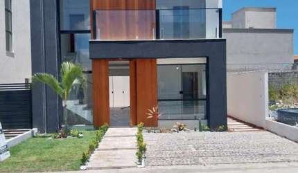 Casa em condomínio fechado com 4 quartos à venda na Rua Sucupió, Abrantes, Camaçari, 172 m2 por R$ 890.000