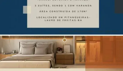 Casa com 3 quartos à venda na Rua Vinícius de Moraes, Buraquinho, Lauro de Freitas, 194 m2 por R$ 669.000