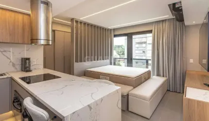 Apartamento estilo LOFT, mobiliado, com 1 vaga de garagem no bairro Boa Vista