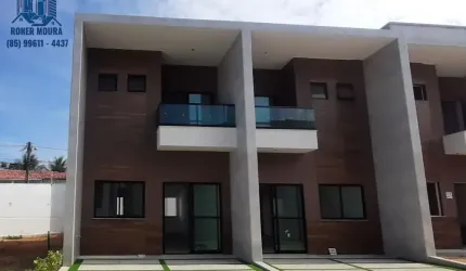 Casa - Dúplex em Condominio Fechado, próximo ao Detran da Maraponga, Sala, Varanda, 03 Suites, Cozinha, Área de Serviço, Piso no Porcelanato, bancadas em granito e Mármore, Mini - quintal e 02 Vagas,