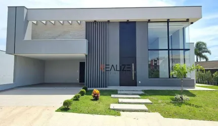 Casa de esquina em condomínio alto padrão, com 3 suítes e escritório à venda, por R$ 2.000.000 - Indaiatuba Interior de São Paulo