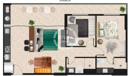 Apartamento à venda, 2 quartos, 1 suíte, 1 vaga, José Menino - Santos/SP