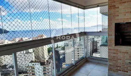 Apartamento com 3 dormitórios e vista para o mar para alugar em Santos