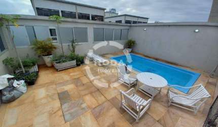 Cobertura Duplex na Ponta da Praia – 325m² com Piscina, Área Gourmet e 3 Vagas