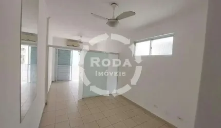 Apartamento 1 dormitório de frente com sacada no coração do Gonzaga para alugar -Gonzaga -Santos