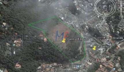 Excelente Terreno 84.800 m² em frente a Prefeitura  Centro - Embú. Estuda permutas e propostas. (REF 7912)