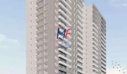 Excelente apto em Mongaguá, 80,5  m² a.u., em construção e entrega janeiro de 2026, 2 dormitórios (1 suíte), sala, cozinha, varanda gourmet, 1 vaga e  lazer . REF 18.163