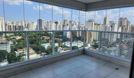 Excelente apto no Brooklin Paulista, com 58m² a.u., 2 dormitórios (1 suíte), sala, cozinha, sacada, 1 vaga, lazer (REF 18.367)