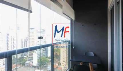 Excelente apto studio no Jardim Paulista, com 21m² a.u., 1 dormitório, cozinha, banheiro, varanda envidraçada, lazer. Prox. Rua Oscar Freire e Av. Paulista (REF 20.366)