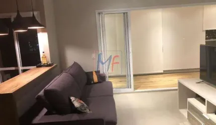 REF: 14.938 - Lindo Studio, com 55 m² de área privativa, 1 dormitório, varanda enorme,  e bem decorada com móveis planejados, 1 vaga.
