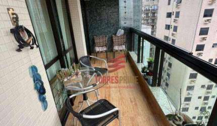 Apartamento com 3 dormitórios na Praia para alugar, 110 m² por R$ 8.000/mês - Pompéia - Santos/SP