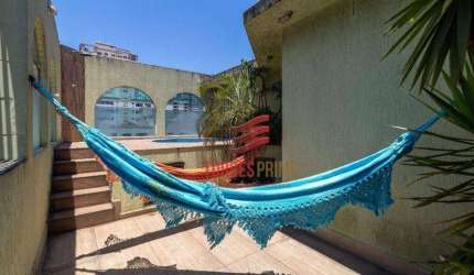 Linda Cobertura Duplex com 3 dormitórios à venda com Churrasqueira e Piscina, 162 m² por R$ 1.100.000 - Embaré - Santos/SP
