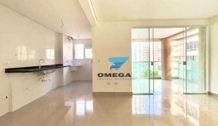 Apartamento com 2 dormitórios e ampla sacada gourmet à venda na Praia das pitangueiras - Guarujá/SP