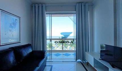 FRENTE MAR - Apartamento com 1 dormitório à venda na Praia das Pitangueiras Guarujá.