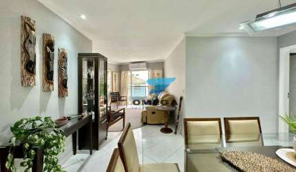 Apartamento na Praia das Pitangueiras Guarujá, 4 dormitórios (2 suítes),  Sala para 3 ambientes, Varanda, 2 vagas, Lazer
