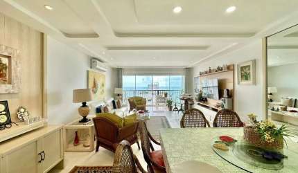 Apartamento vista mar à venda na Praia das Pitangueiras no Guarujá I Omega Imoveis