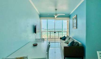 Apartamento vista mar á venda na praia das Pitangueiras no Guarujá I Omega Imoveis