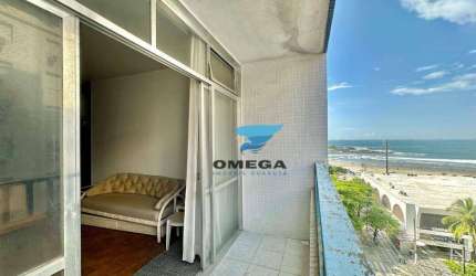 Apartamento com vista mar à venda na praia das Pitangueiras no Guarujá I Omega Imoveis
