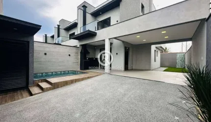 Sobrado Luxuoso à Venda em Jardim Ribamar, 3 Dormitórios, Piscina e Garagem para 4 Carros - R$ 830.0