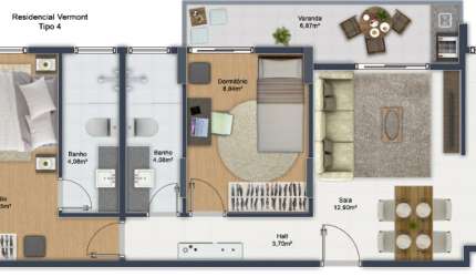 vila caiçara, apto novo 2 dorms com sacada, lazer, vista para o mar