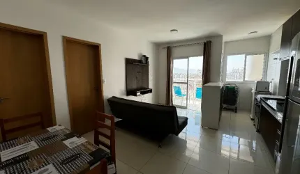 vila caiçara, lindo apto 1 dorm, sacada gourmet, vista para o mar