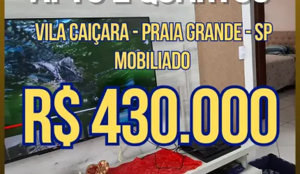 Apartamento 2 quartos - 100 metros Mar - Vista mar na Vila Caiçara em Praia Grande -SP - JS576