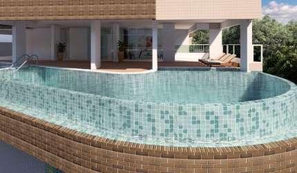 Jardim Real, apto novo 2 dorms, suite, sacada goumert, vista para o mar
