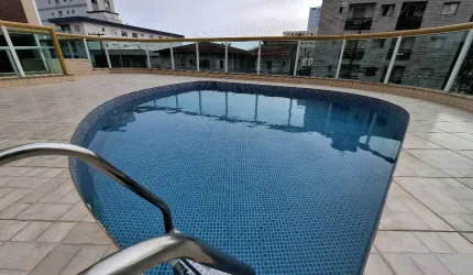 Vila Caiçara, lindo apto 2 dorms, suite, sacada, 100 mts do mar
